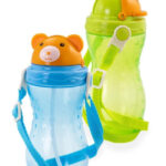 HAPPY CARE Поильник с трубочкой и лентой "Мишка"   470 мл